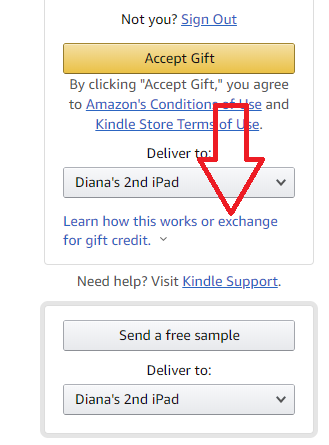 click on Accept Gift screen 8