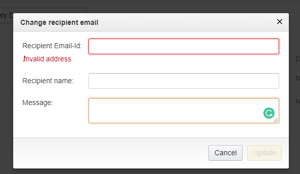 click on change recipient email 6